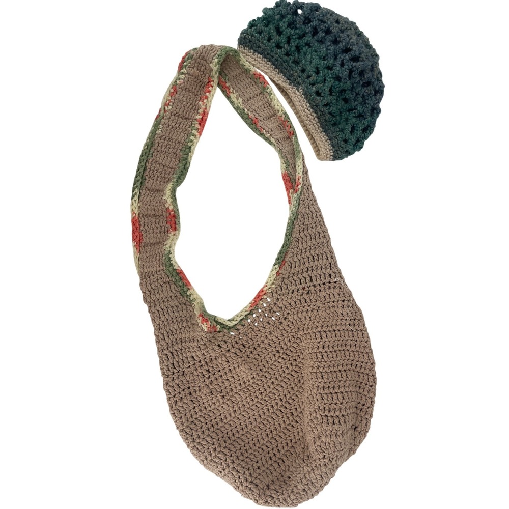 Handmade Festival Crochet Bag and Hat Artsy Hippie